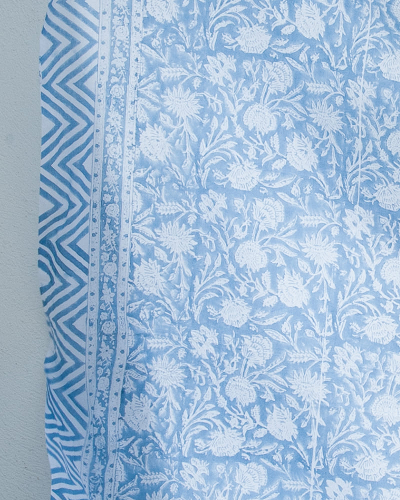 Paréo Blockprint bleu