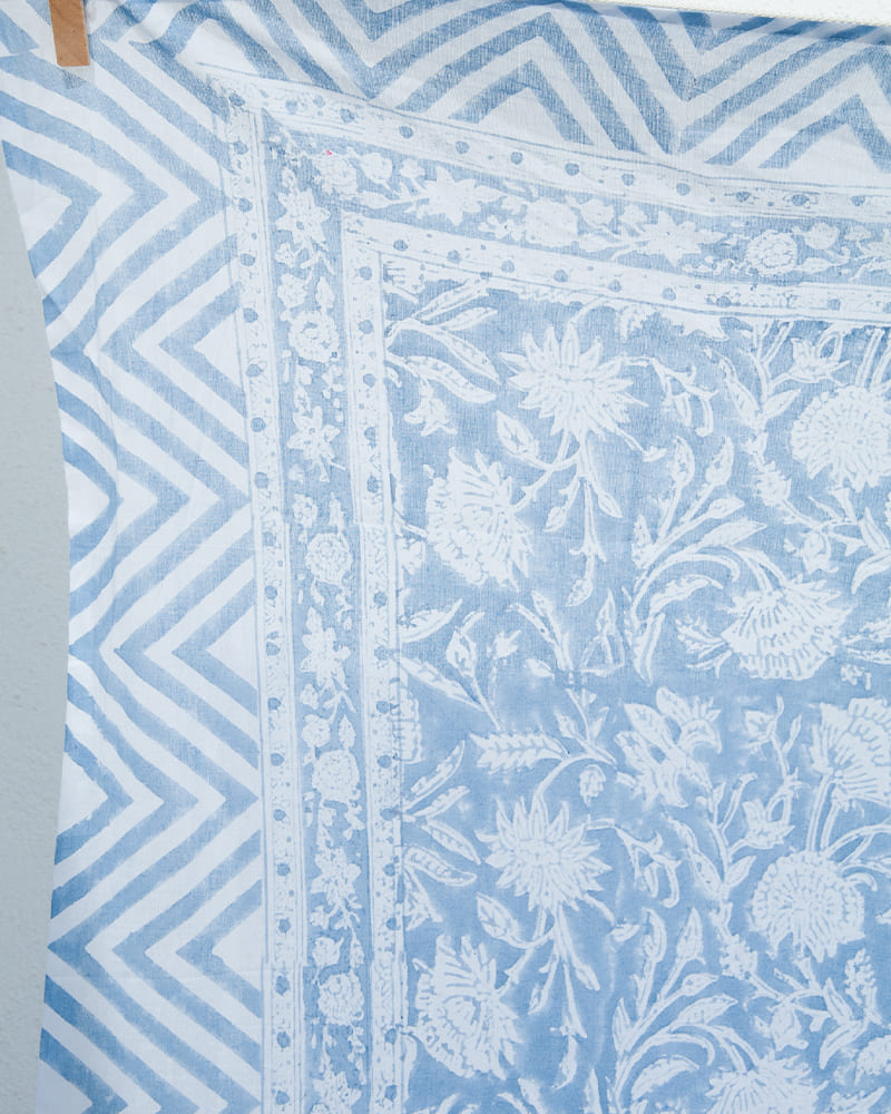 Paréo Blockprint bleu