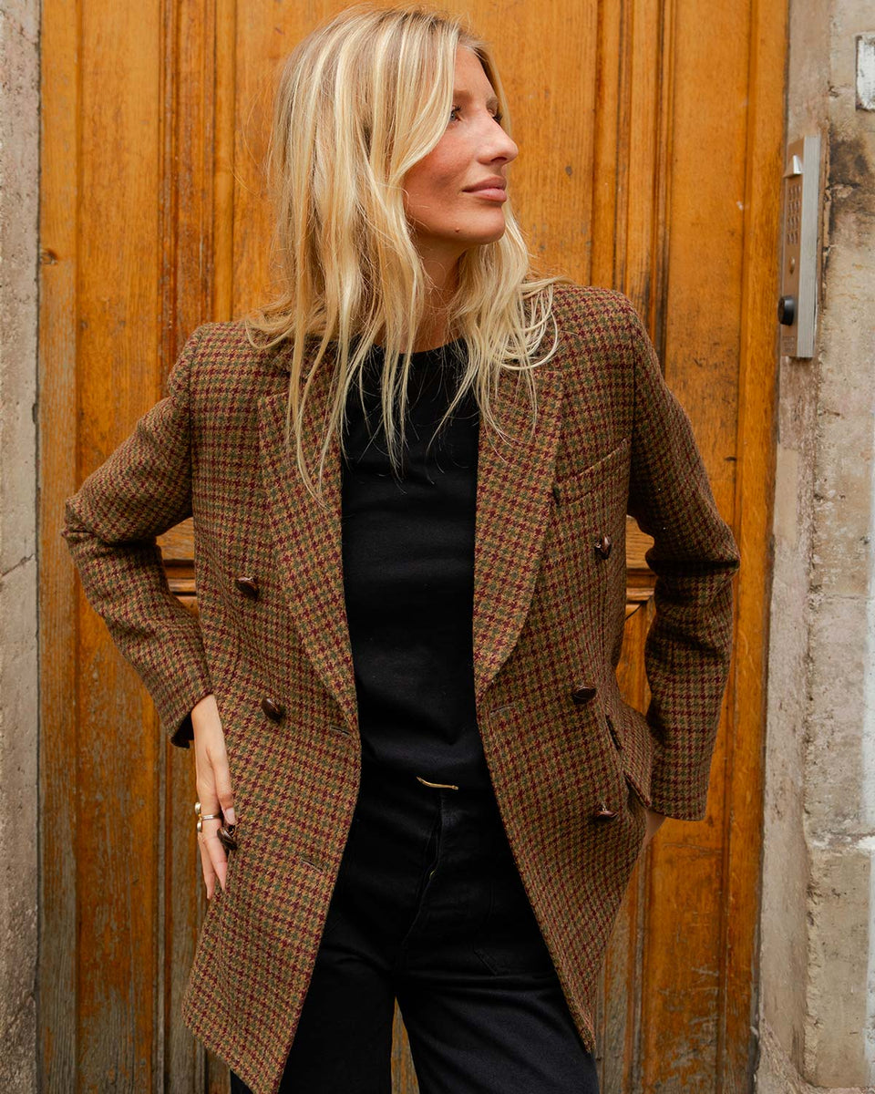 Edgar mustard houndstooth