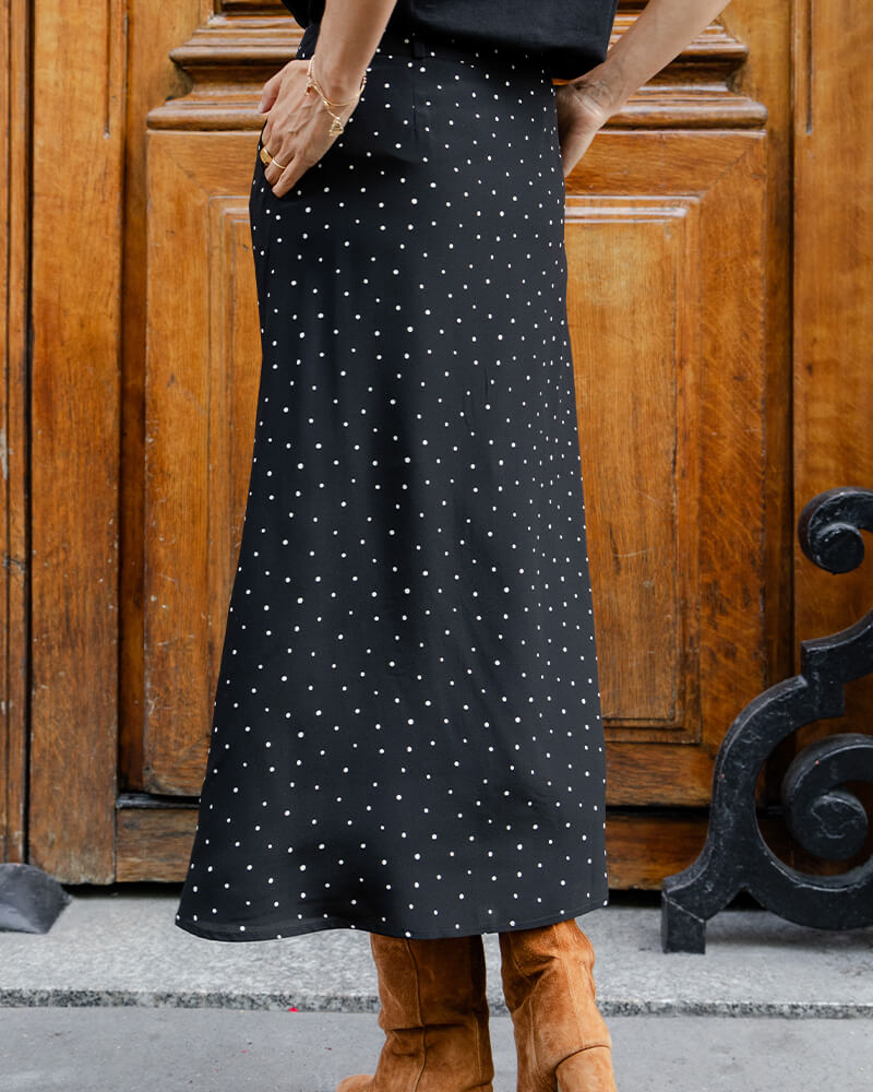 スカート FEKETE polka dot frill midi skirt FEKETE（フェケテ）の