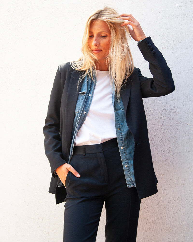 Marcel - en crepe navy