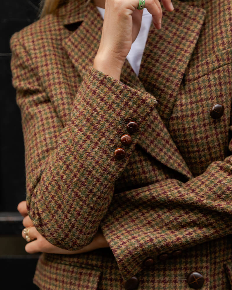 Edgar mustard houndstooth