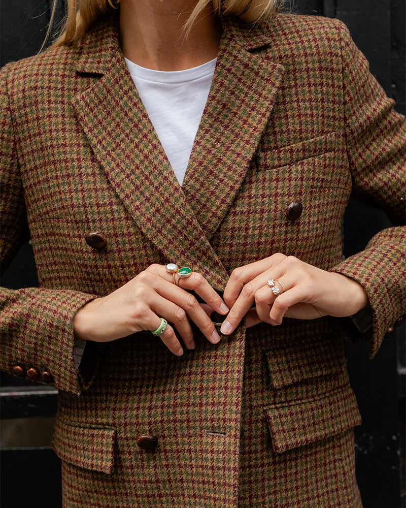 Edgar mustard houndstooth