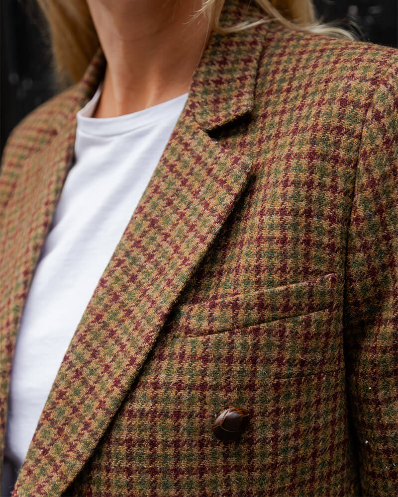 Edgar mustard houndstooth