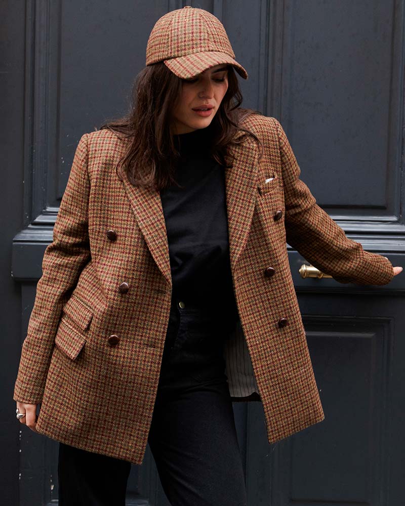 Edgar mustard houndstooth