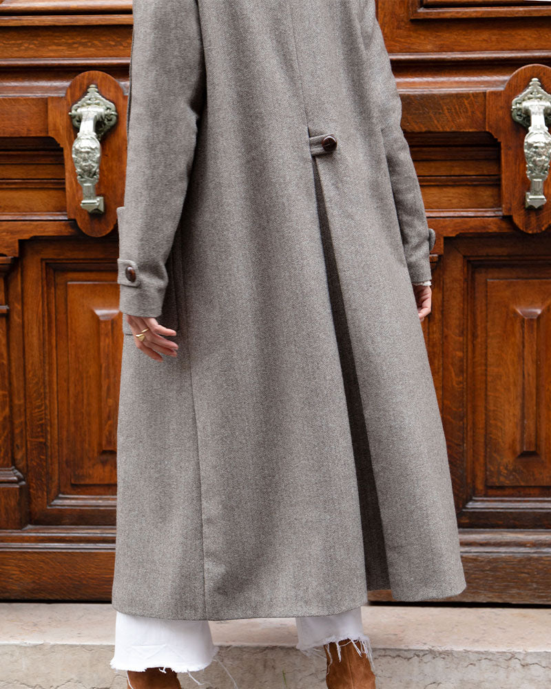 みずき様 》Rever Long Coat(Gray) The Long Marcus Wool Chevron Coat – Mister k.
