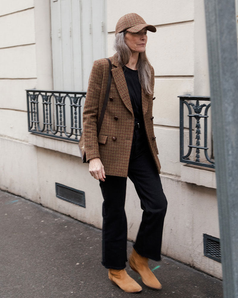 Edgar mustard houndstooth