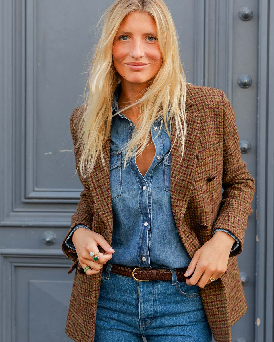 Edgar mustard houndstooth