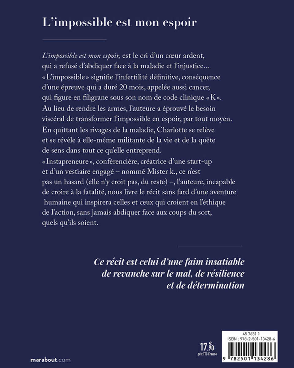 Livre « L'impossible est mon espoir »